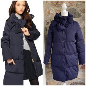 Kate Spade New York funnel-neck puffer coat with bow women’s extra small XS